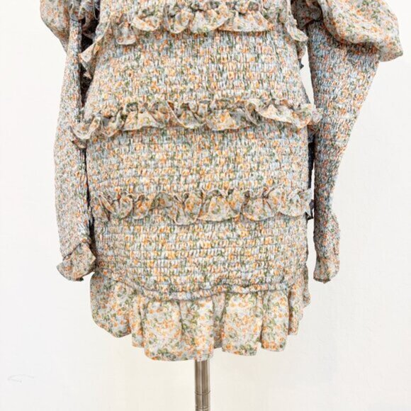 Alamour The Label Jules Floral Off the Shoulder Ruffle Dress Cottage Size Large - Picture 4 of 8